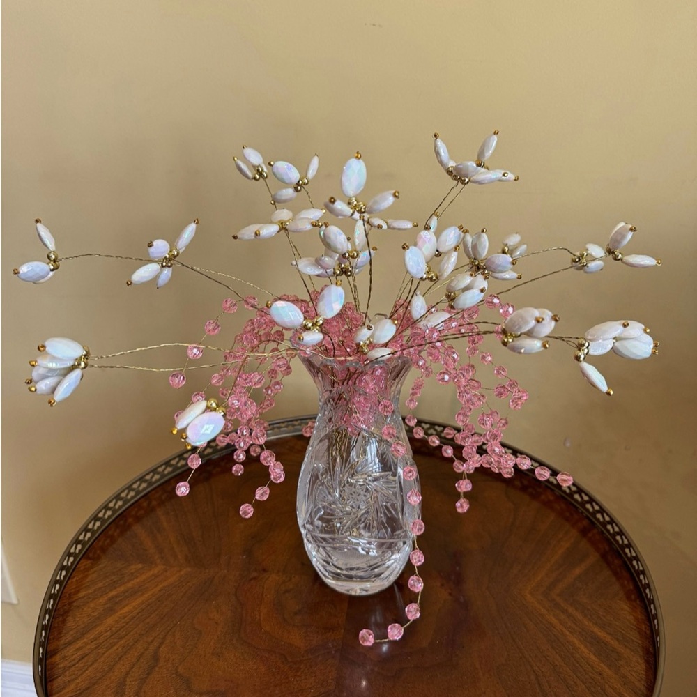 Artificial beaded flower stems